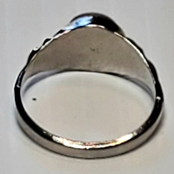 Silver Tone Ring Eyeball Shape Unsigned Sz 10 - Picture 5 of 5
